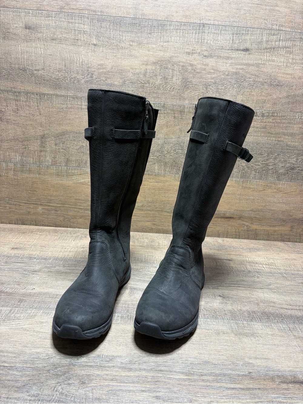 Eddie Bauer Black Tall Zip Combat-Style Riding Boots